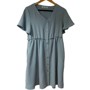 Romantic baby clue classic Button-Down Mini Dress